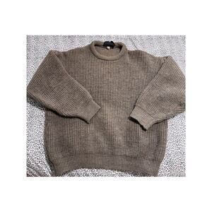 Vintage Barbour Made in England 80s 90s Pure New Wool Rib Knit Fisherman Rib LG